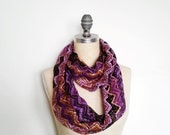 The Infinity Scarf, in Purple Chevron Print Lace