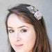 READY TO SHIP-forest headband, with taupe flower and silver accents, headbands for women and teens