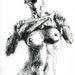 Art Print - Drawing Illustraion Nude Erotic Pen Ink Woman Portrit Figurre