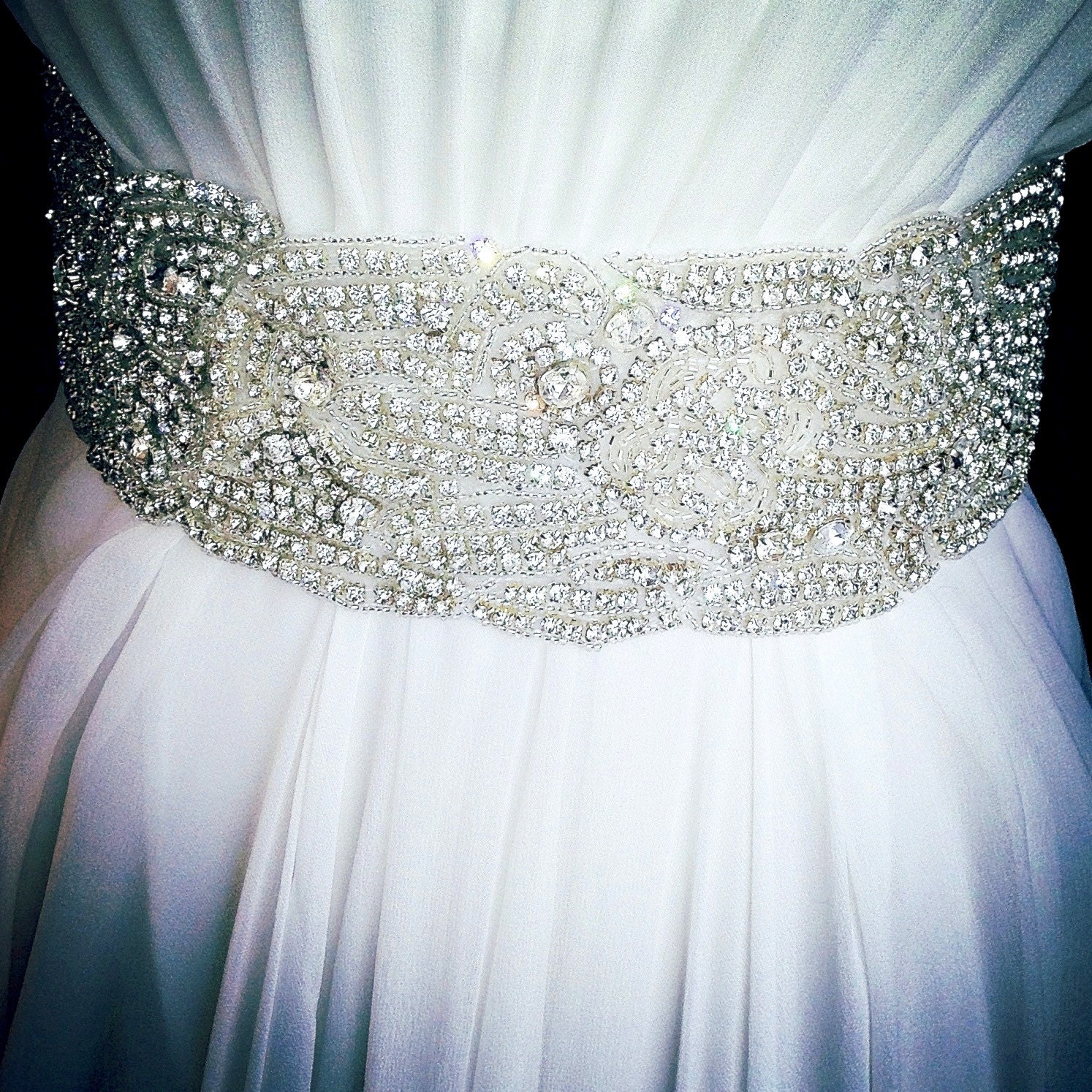 Bridal Sash, Crystal Sash - SIRI