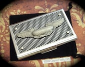 Steampunk Airship Business Card Case Gothic Victorian Industrial Steampunk Style Mixed Metals Steampunk Blimp Wings