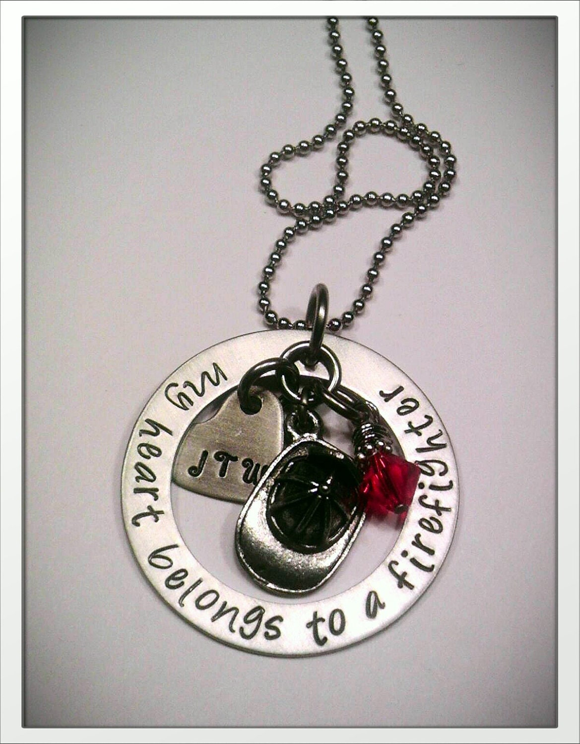 JBK My Heart Belongs to a Firefighter necklace
