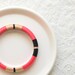 Hot Pink. Biege. Black. Layered Thread Bangle Bracelet with Stripes - no. 513A