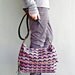 Purple Cross Body Bag - Triangle Geometric Messenger Bag - Converts to Tote - Custom Length Leather Strap - Green Pink Black . (no4)