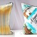Pillow Cover, Niagara Falls & MOD Print Decorative Vintage Scarf Throw Cushion Cover Eco Chic Holiday Gift 22 x 22