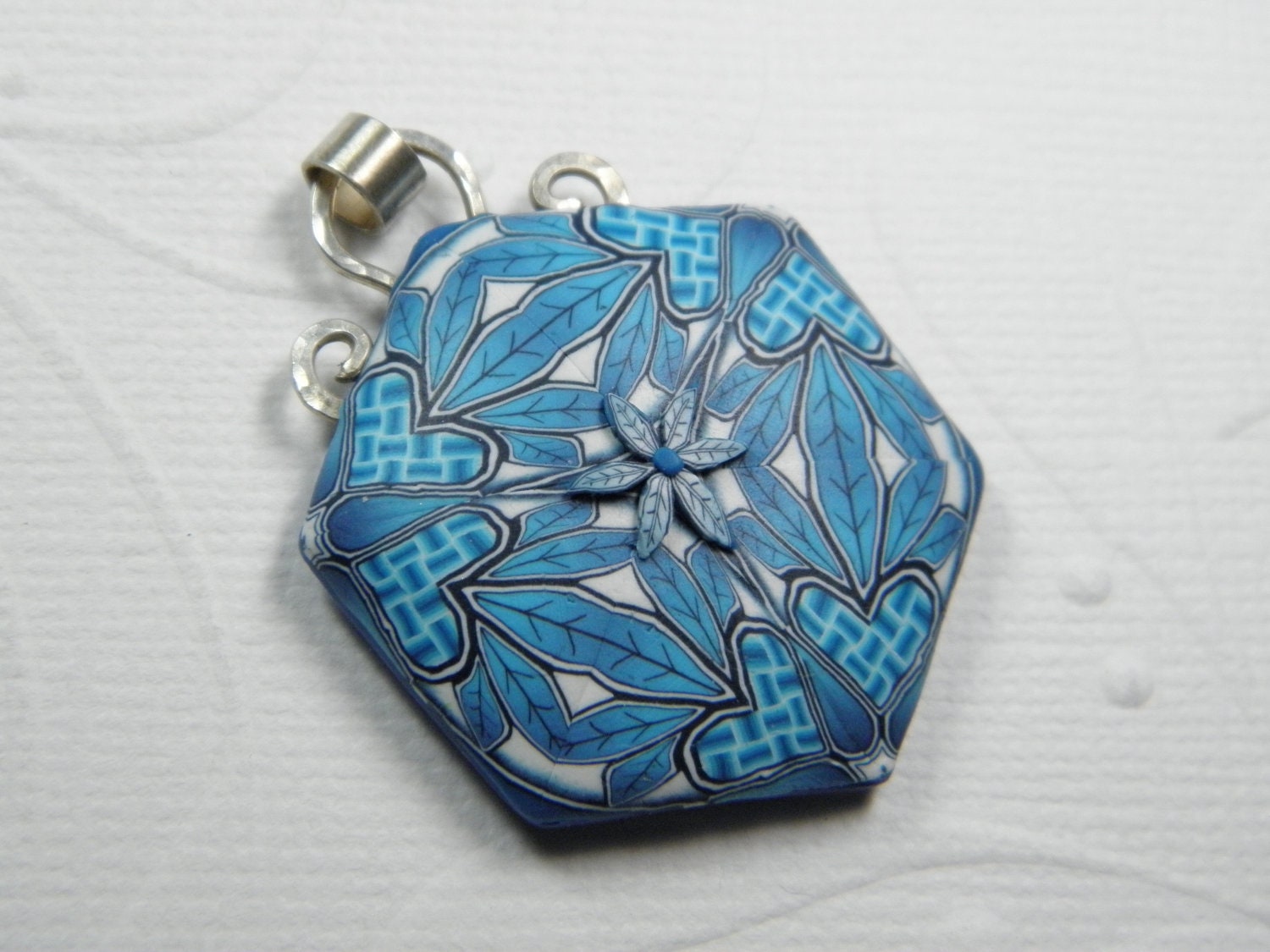 Kaleidoscope Hearts Millefiori Polymer Clay Pendant