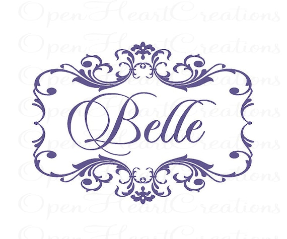 Name and Initial Vinyl Wall Monogram Decal by openheartcreations