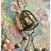 a gilded cage - strangely romantic necklace featuring victorian style brass bird cage and faux pearls
