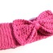 Pink Adult Winter Headband Ear Muff Warmer with Bow (READY TO SHIP)