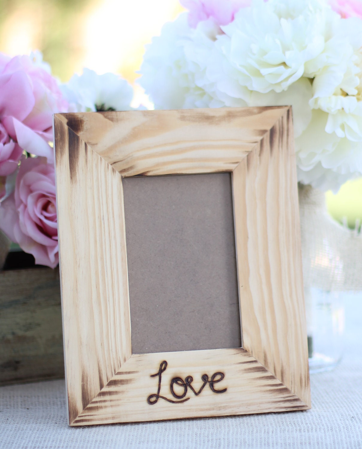 Personalized  Frame Engraved Wood Rustic Chic Home Decor