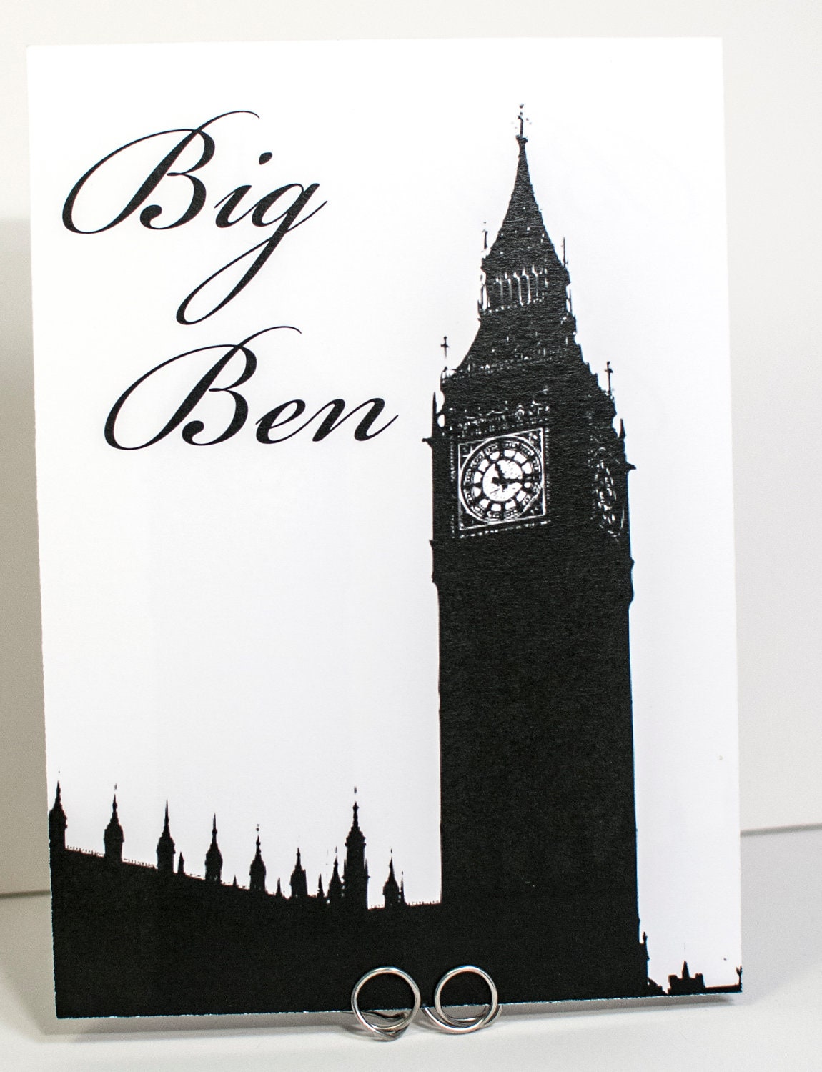 London Silohuette Table Number Cards