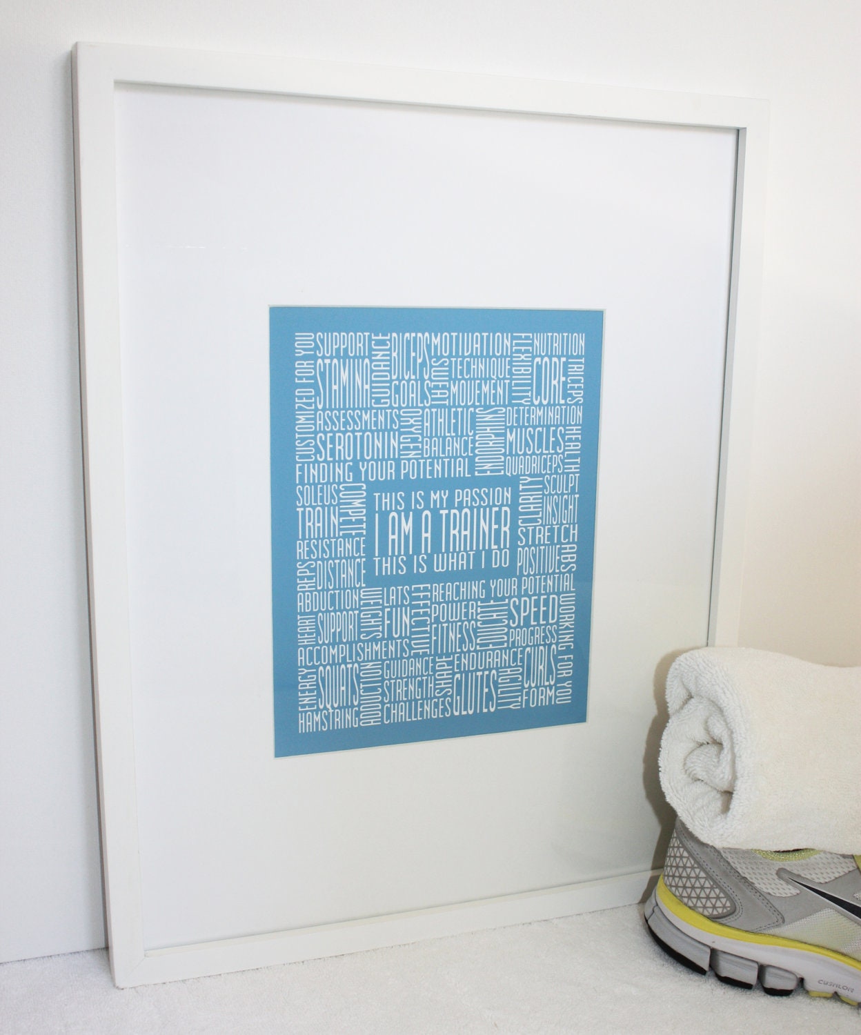 Personal Trainer Typography Print Fitness Exercise 11x14 Word Art
