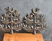 Vintage Tree of Life Wall Sculptures Pair of Wall Hangings