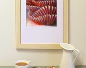 art print of oil painting still life of cupcakes Red Velvet Ruffles // kitchen art gift for hostess or gourmet