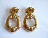 Chunky Dangle Earrings, Heavy Door Knocker Clip by BARRERA for AVON