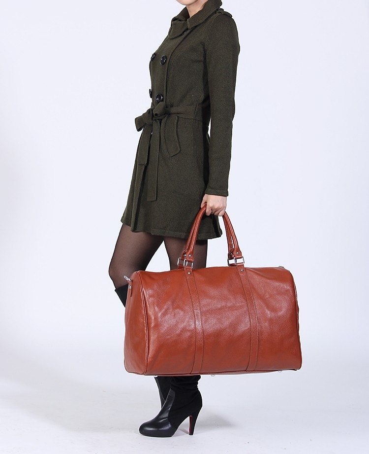 Leather duffle large brown-Leather bag Messenger Diaper bag Shoulder bag Tote Handbag Hip bag Carryon Women