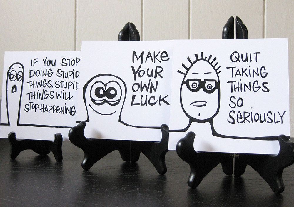 Daily Peety Print Collection: Advice (Black and White, 5 x 5)