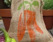 Reusable Drawstring Burlap Produce Bag // Carrots // Pears