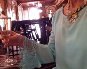 Gorgeous Charmeuse Mint Green Apple Swing Top- Exclusive - Designed by Gina Louise- Daisy Lace