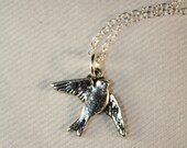 Silver Sparrow Necklace on a Sterling Silver Plated Chain Bird