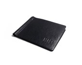 Leather Money Clip, NEW // FREE Monogramming Leather Money Clip, Personalized, D for Dad, Black Leather Wallet