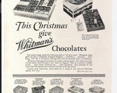 Vintage December 1928 WHITMAN'S CHOCOLATES Ad from National Geographic Magazine - Original Page