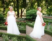 Wedding Dress with Tulle Skirt  - Inspired by J Crew Tulipe Gown
