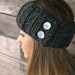 The Parkway. Ear warmers with buttons in Charcoal. Headband.