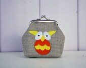 little arlo owl... appliquéd mini clasp purse - ready to ship