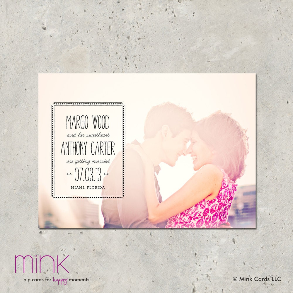 save the date photo card - "Floating Frame"