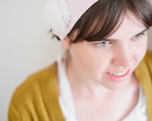 Shabby Chic Headband -- Lightweight Cotton Headcovering -- Pink with Rosettes