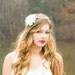Bridal flower headpiece, bridal hair crown, white flower halo