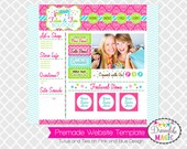 Premade Website Template: Tutus and Ties on Pink and Blue Design Il_170x135