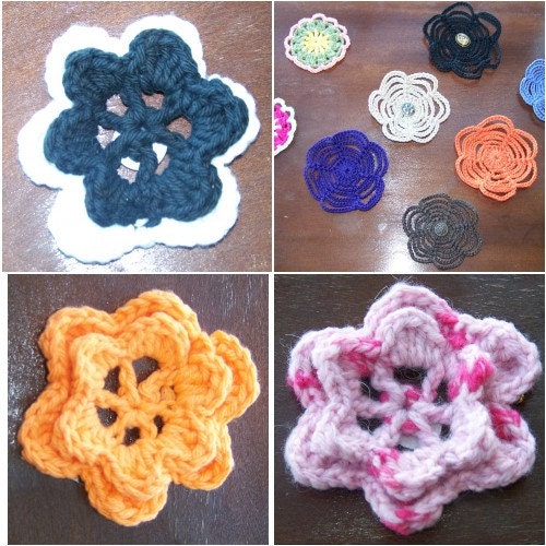 Crochet Flower Brooch Pin