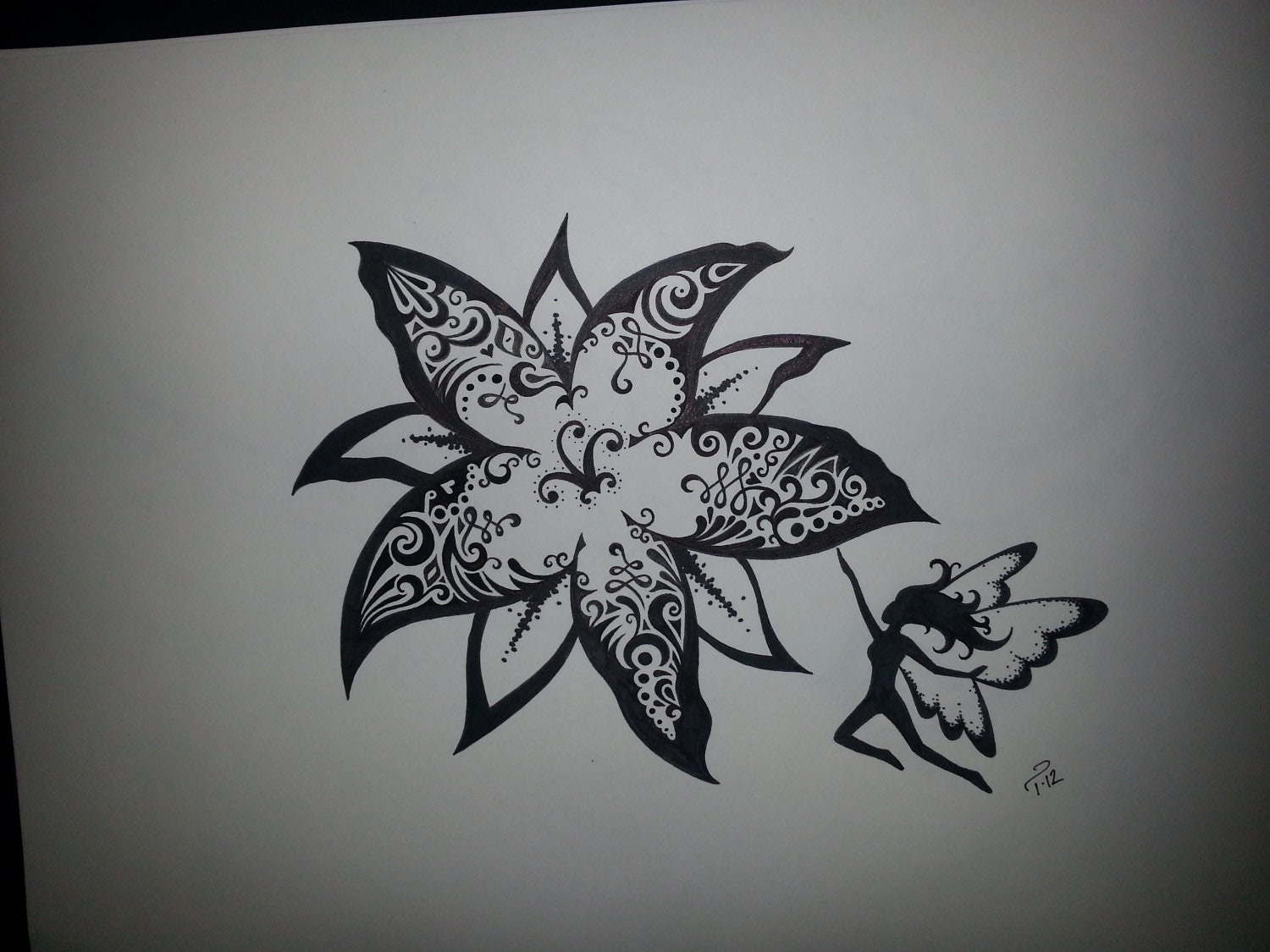 Custom Ink Drawing Black & White Commissioned Artwork GREAT TATTOO Designs