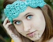 Lacy scalloped crochet turban headband and ear warmer PDF pattern