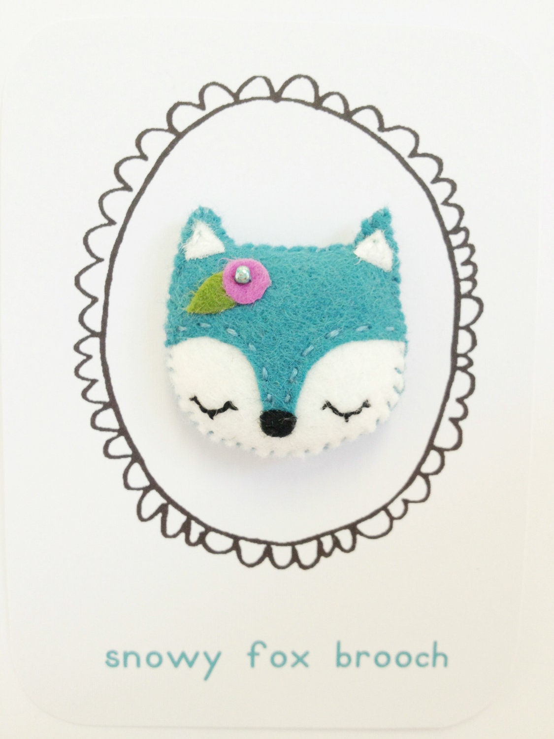Snowy Fox Brooch