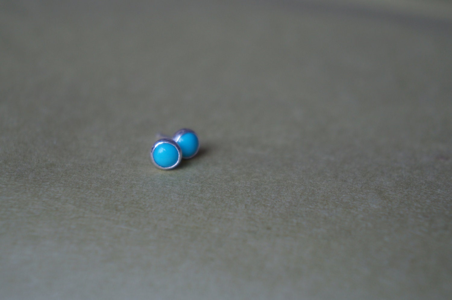 small turquoise earrings - little turquoise posts - MADE TO ORDER