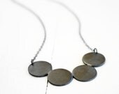 Geometric necklace circles in sterling silver / circles necklace / silver dots necklace minimal Handmade FREE SHIPPING