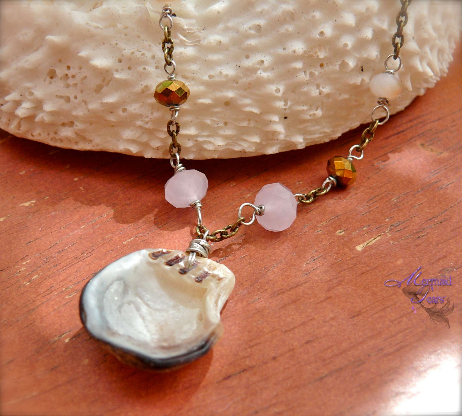 Shell Jewelry from Hawaii, Hawaiian Seashell Necklace by Mermaid Tears for beach brides