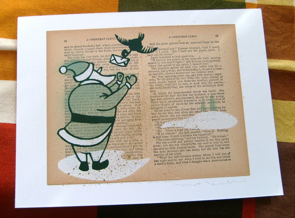 Santa Claus on Dickens LitKids Print (Green)