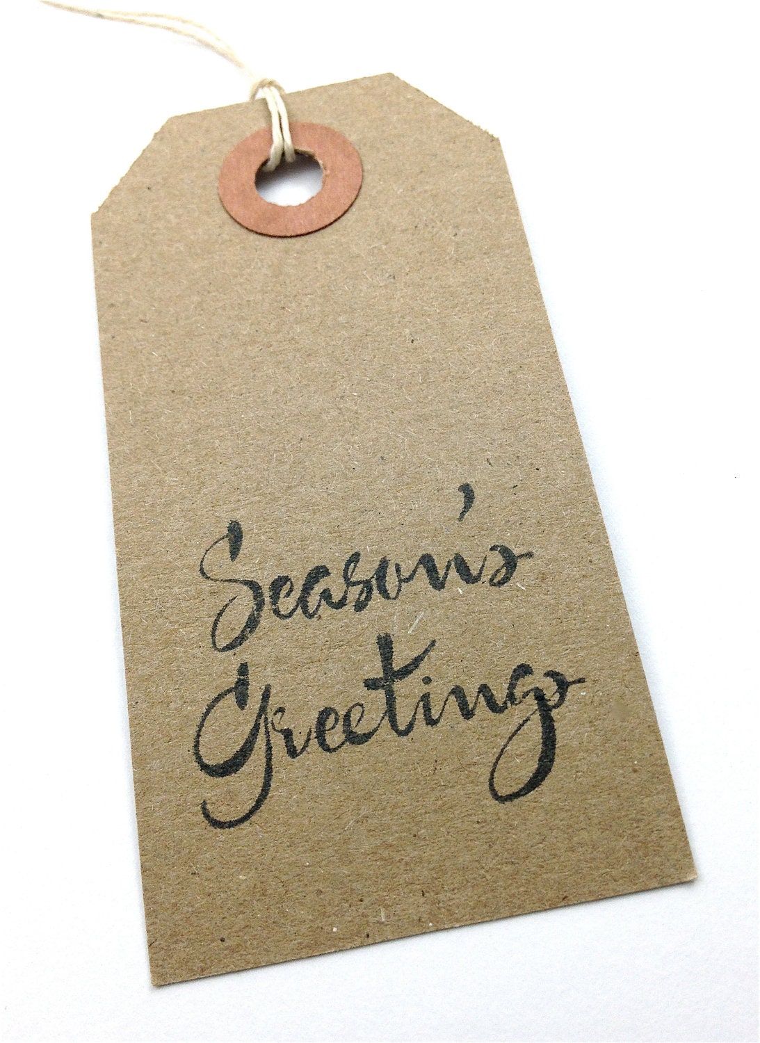 Holiday Gift Tags - Brown Kraft Tag - Handmade - Season's Greetings - Set of 10