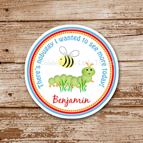 SET of 12 BUGS Favor Tags or Stickers : insects, choose your favorite bug Il_570xn