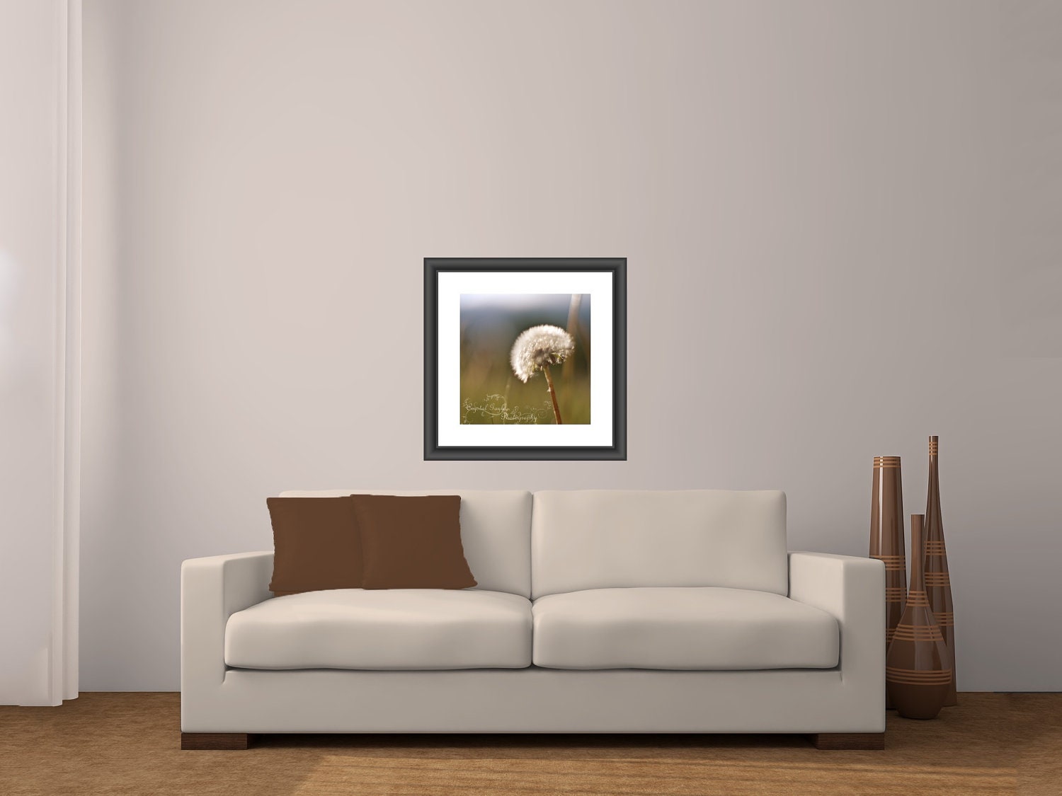 Dandelion Seeds Print Fine Art Photography Nature photography flower white green macro bokeh Custom Size