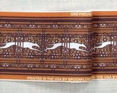 Paisley Stripe Trim, Greyhound fabric in copper and white . PS Copper/White