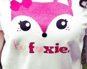 Be Foxie Glitter Pink Fox Ears Freckles Bow Foxy Short Sleeve Tee Shirt T-Shirt