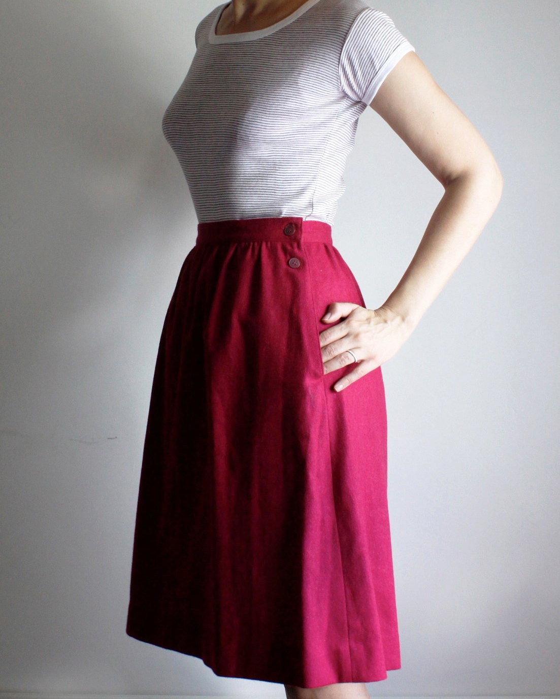 1970's raspberry skirt