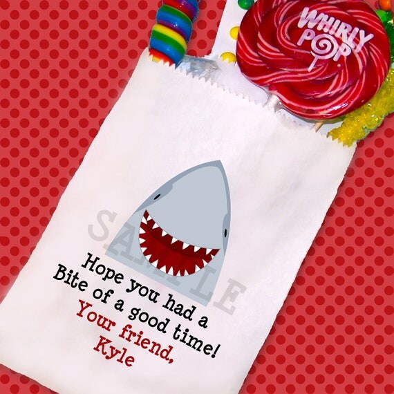 Shark Birthday Party, Candy Bags, Goody Bags, Party Favor Bag, Set of 25 Il_570xn