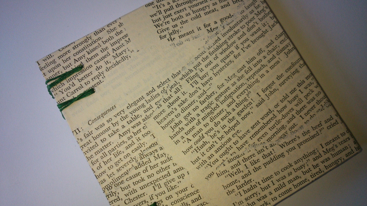 Coptic Bound handmade journal / sketchbook / travel diary / photo album - upcycled book pages