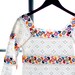 Vintage Mexican BOHEMIAN column DRESS, STUNNING floral open crochet work and embroidery